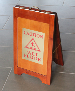 Wood Wet Floor Signs